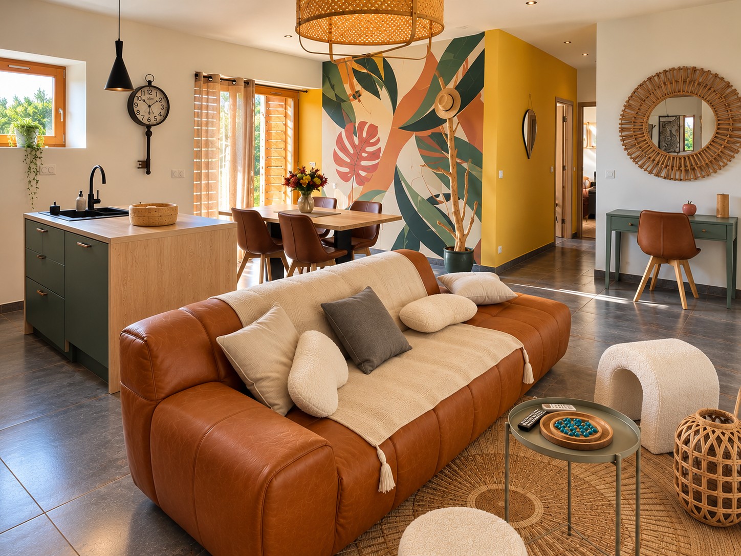 Le séjour de l’appartement, côté salon — agrandir la photo